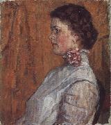 Vasily Surikov Unknown Girl against a Yellow Background oil